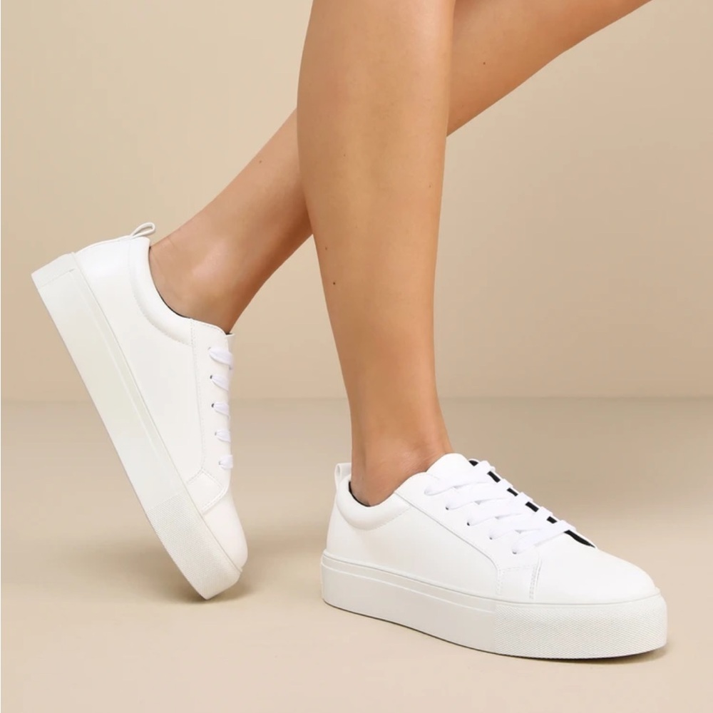 NWOT Lulus White Platform Sneakers